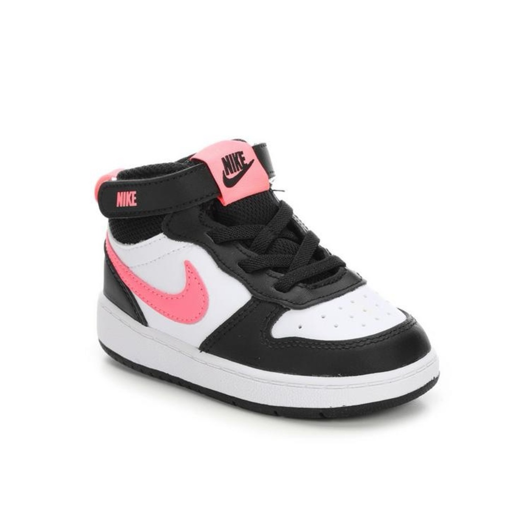 KIDS' NIKE INFANT & TODDLER COURT BOROUGH MID 2 SNEAKERS Unisex Black Pink - 7 - Picture 5 of 16